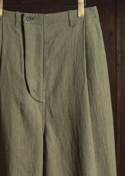 shi shi 26S2P2KH OGRE-wide tapered trousers KH