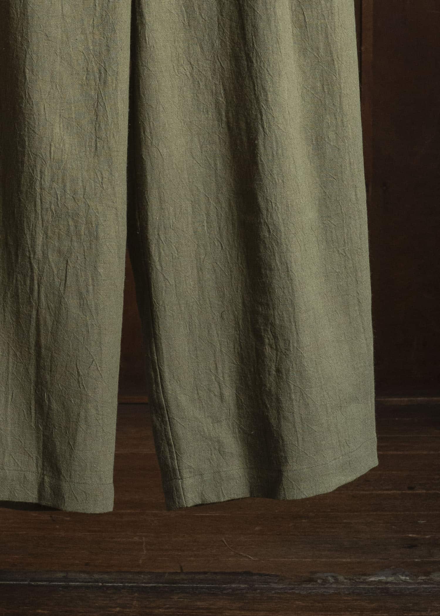shi shi 26S2P2KH OGRE-wide tapered trousers KH