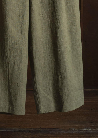 shi shi 26S2P2KH OGRE-wide tapered trousers KH