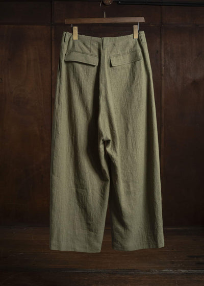 shi shi 26S2P2KH OGRE-wide tapered trousers KH