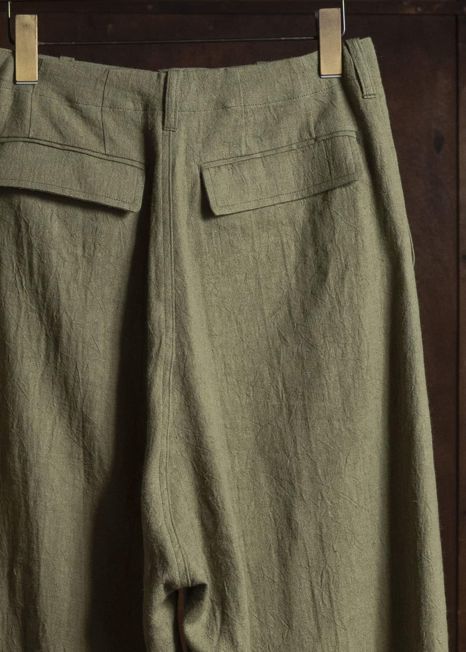 shi shi 26S2P2KH OGRE-wide tapered trousers KH