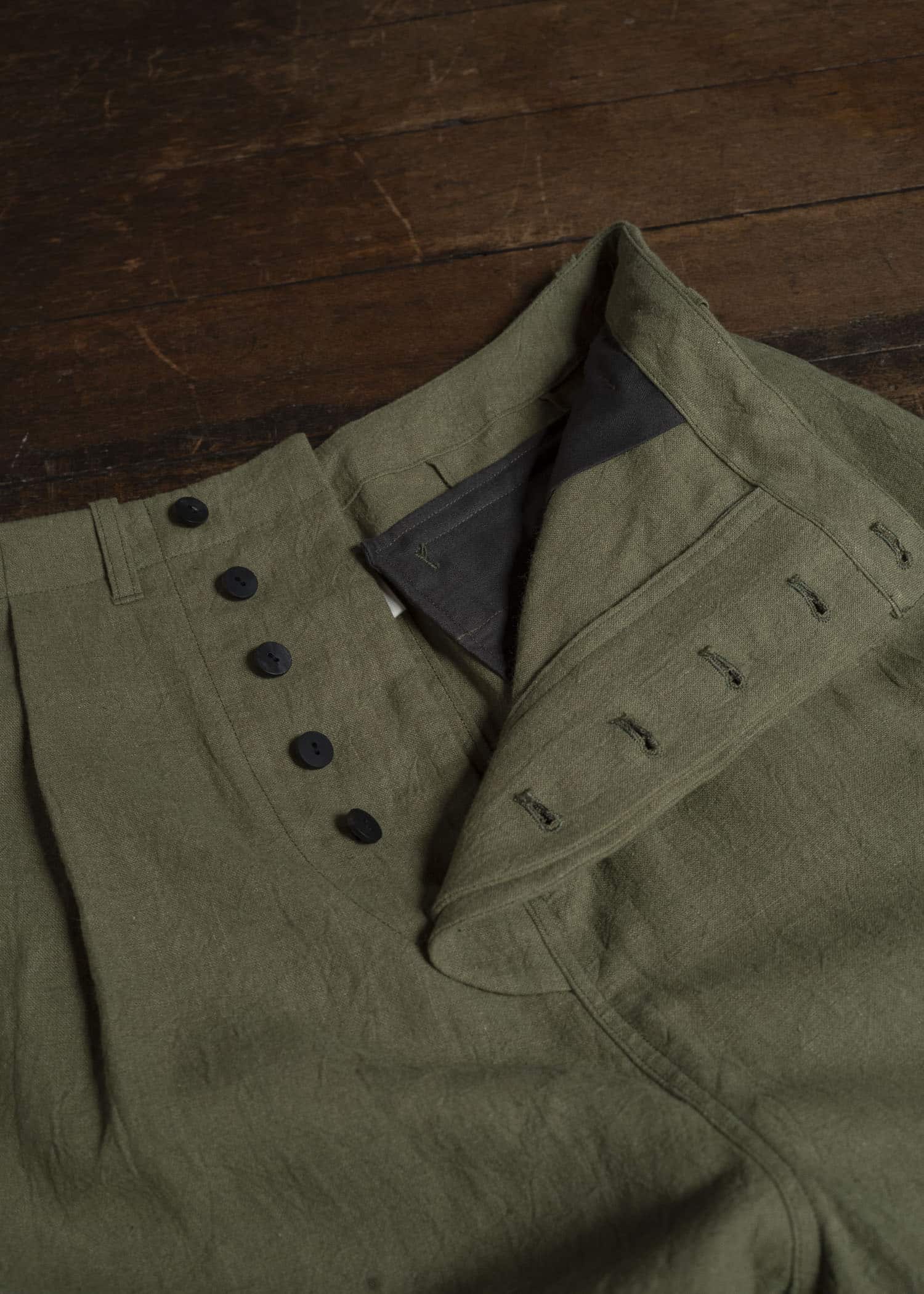 shi shi 26S2P2KH OGRE-wide tapered trousers KH