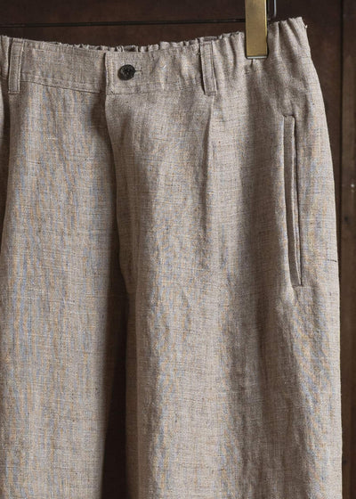 Jurgen Lehl J0162FPM502-うす茶 麻ちぢみパンツ うす茶