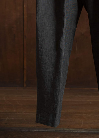 Jurgen Lehl Linen Irregular Dyed Pants Black J0152FPM602-18