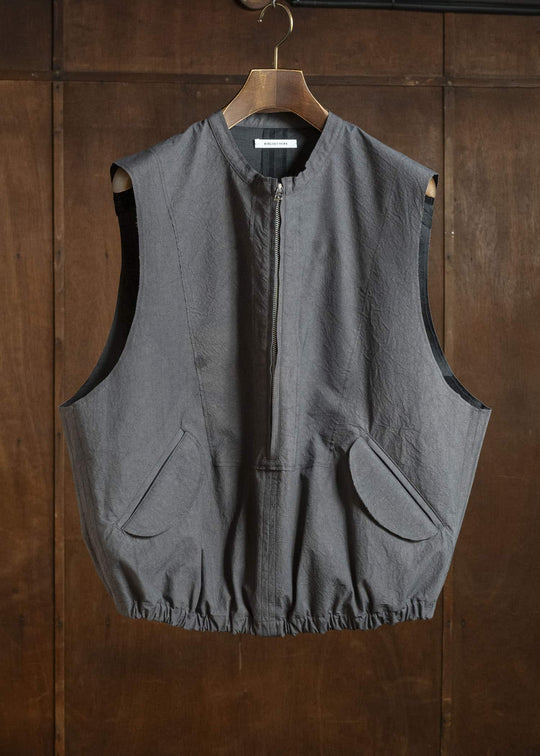 BIBLIOTHERK BR-OT06-SS26 FRAYED VEST GRAY