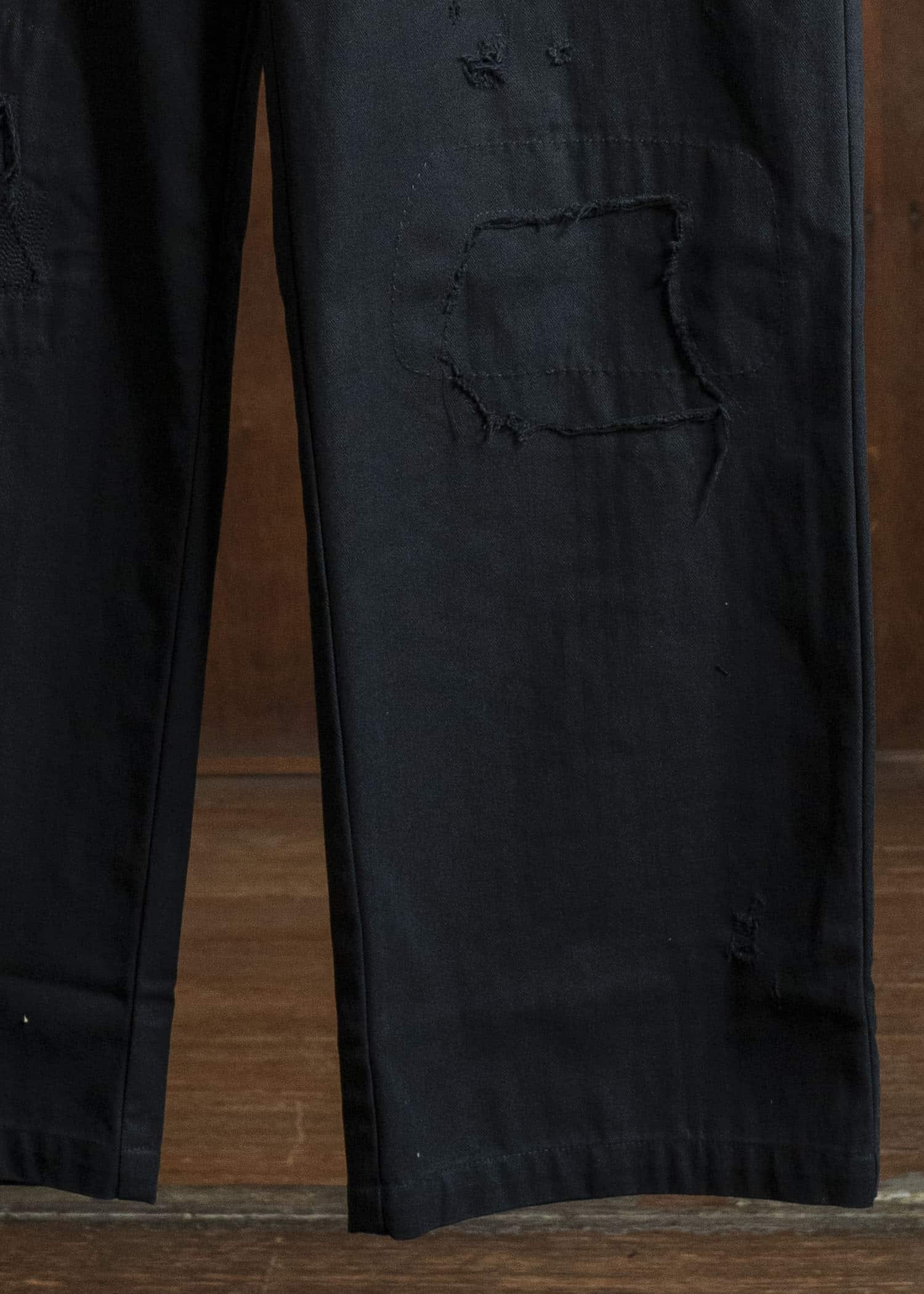 Professor.E DISTRESSED WORK PANTS BLACK 25FW-PE-TRL-02