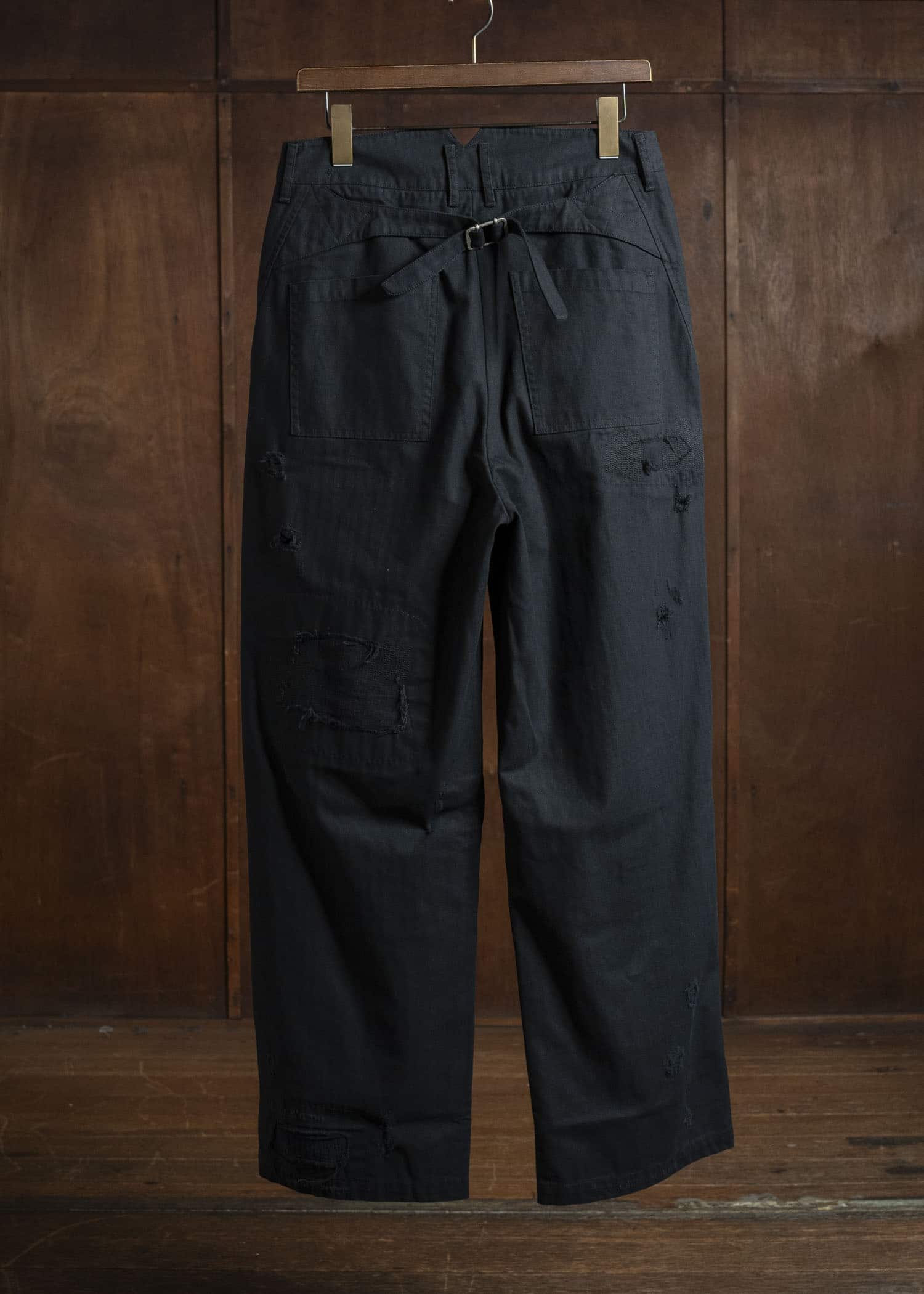 Professor.E DISTRESSED WORK PANTS BLACK 25FW-PE-TRL-02