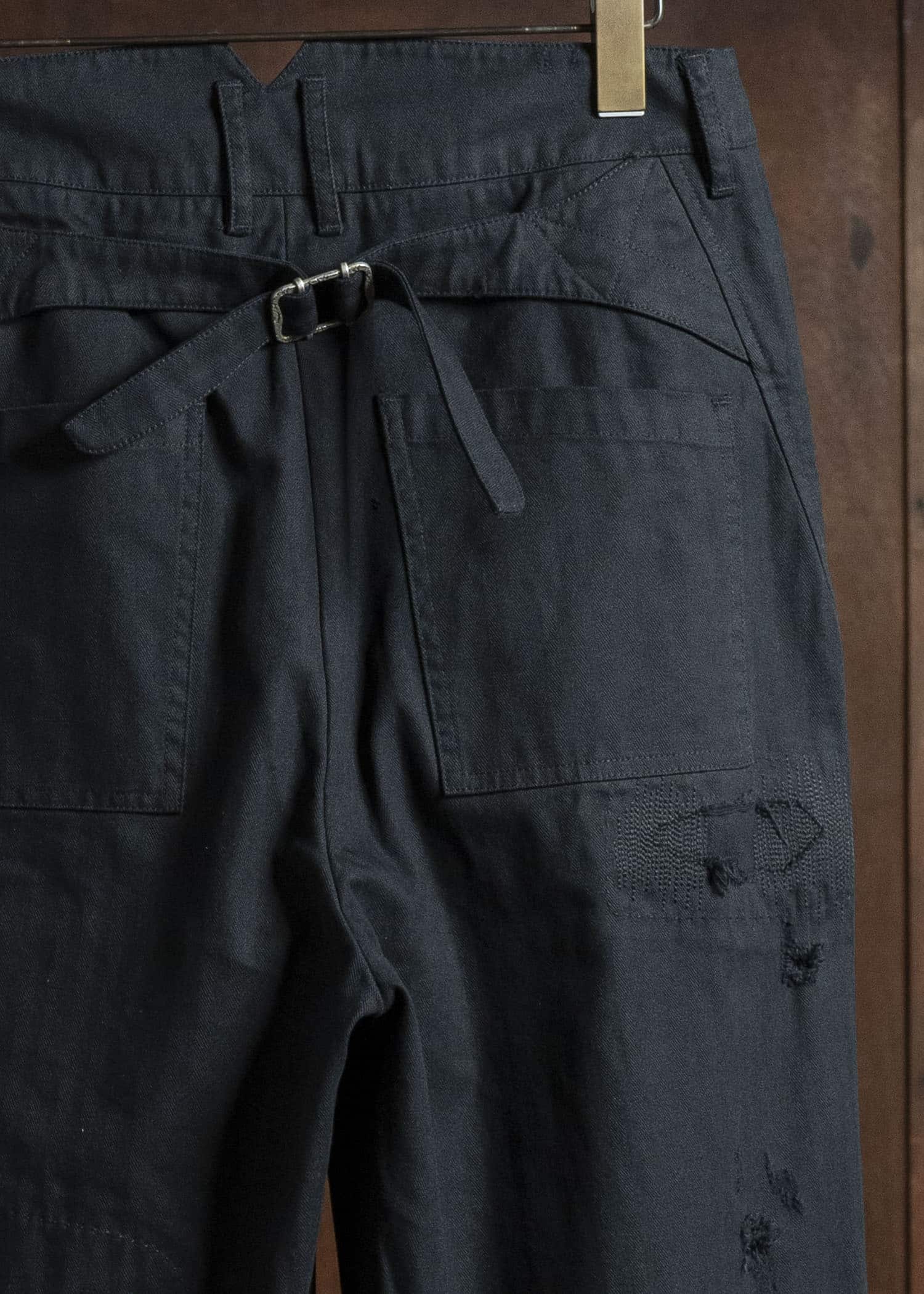 Professor.E DISTRESSED WORK PANTS BLACK 25FW-PE-TRL-02