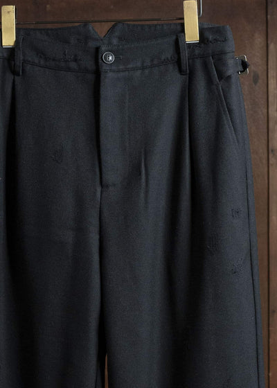 Professor.E DISTRESSED WOOL PANTS BLACK 25FW-PE-TRL-01