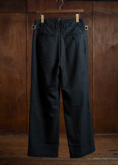 Professor.E DISTRESSED WOOL PANTS BLACK 25FW-PE-TRL-01