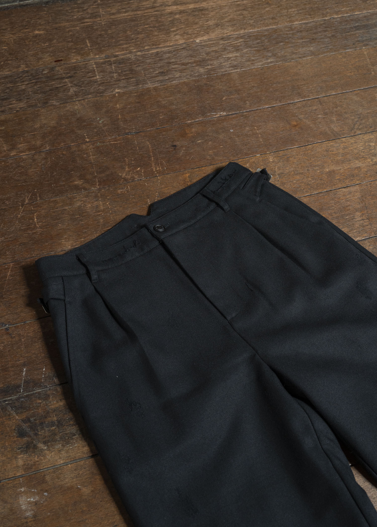 Professor.E DISTRESSED WOOL PANTS BLACK 25FW-PE-TRL-01