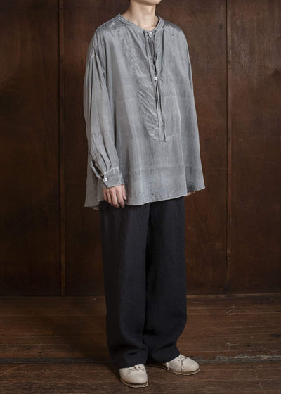 amachi. Kashmir Silk Shirt AY18S-1055-26SS Silver Gray