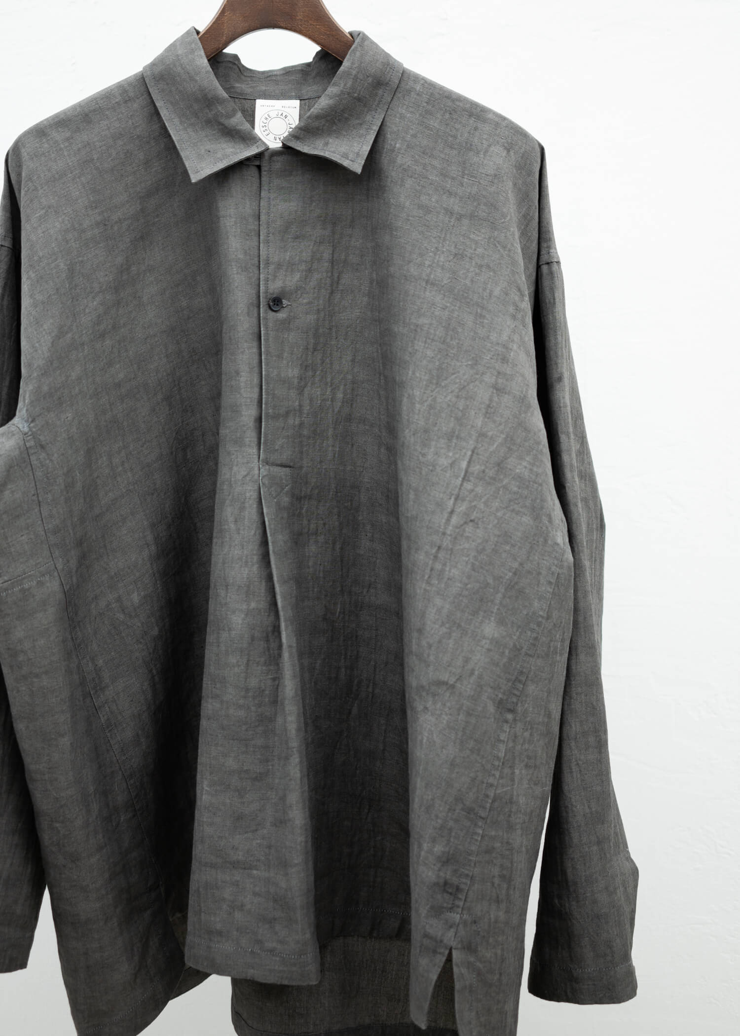 JAN-JAN VAN ESSCHE "SHIRT#94" LOOP COLLAR MID LENGTHSHIRT SUMI