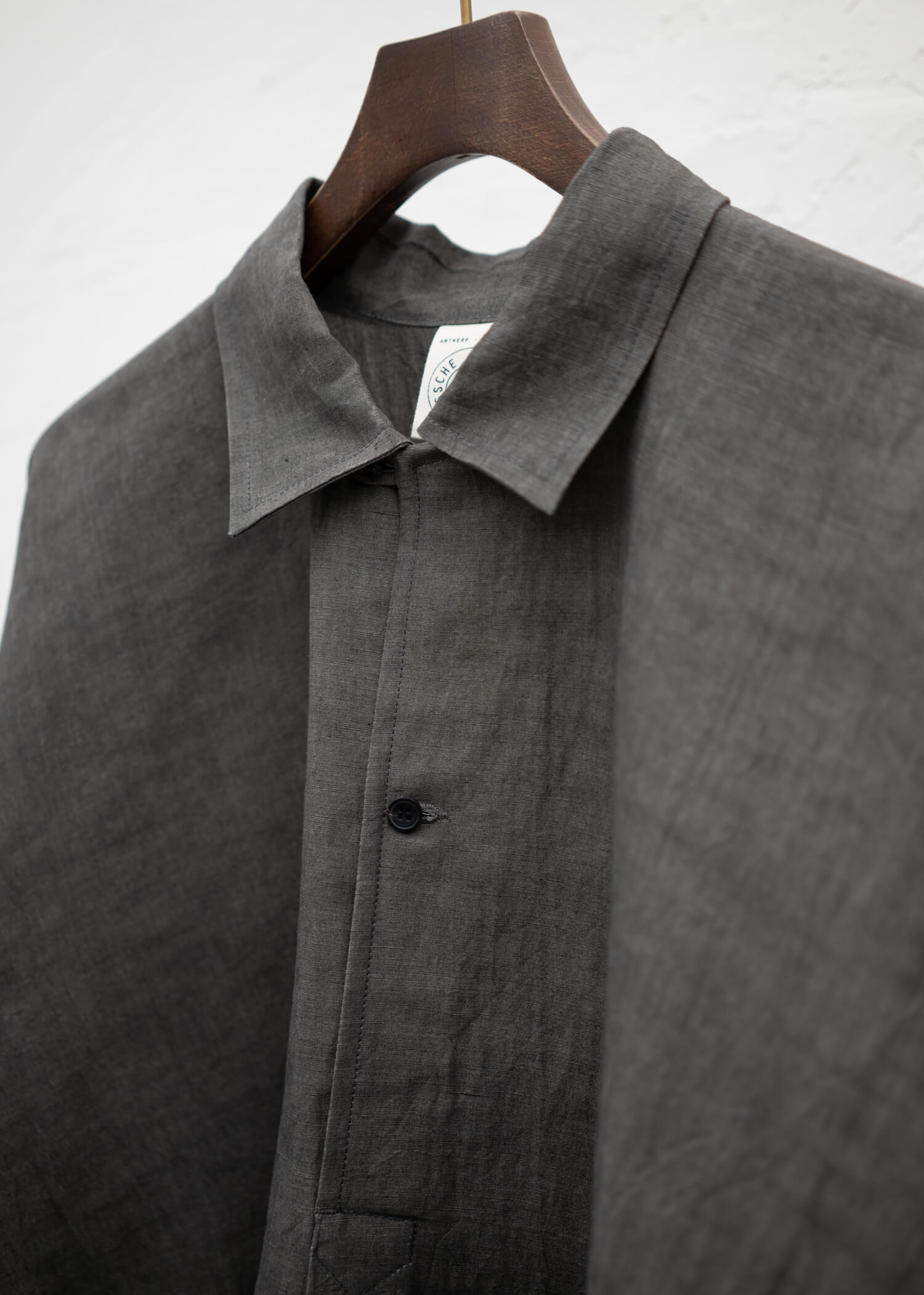 JAN-JAN VAN ESSCHE "SHIRT#94" LOOP COLLAR MID LENGTHSHIRT SUMI