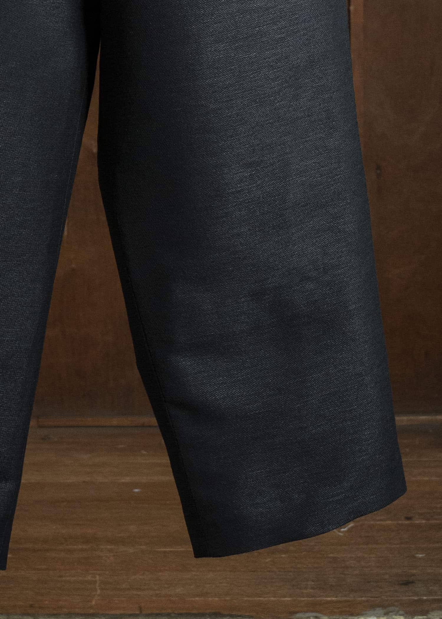 Gorsch 13-2ND-TR03-WH Wool Hemp Easy Trousers Black