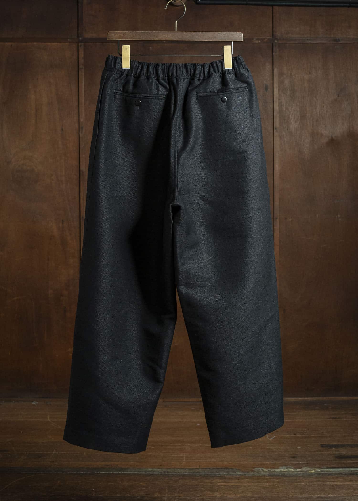 Gorsch 13-2ND-TR03-WH Wool Hemp Easy Trousers Black