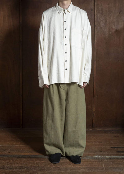 shi shi 26S2P2KH OGRE-wide tapered trousers KH