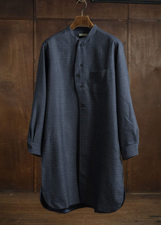 Gorsch 13-2ND-SHCO-VIN Vintage Wool Check Shirt Coat Navy Check