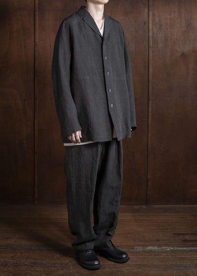 Jurgen Lehl Linen Irregular Dyed Pants Black J0152FPM602-18