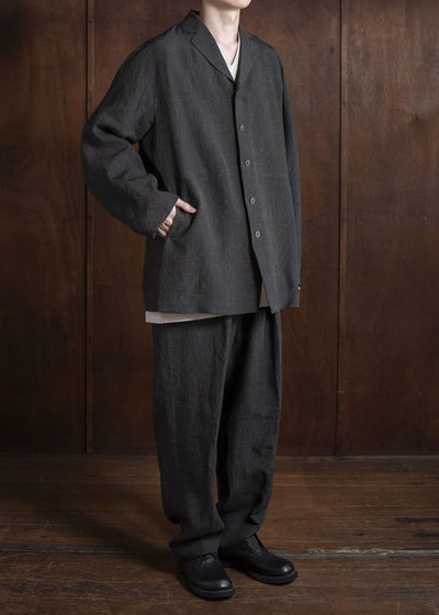 Jurgen Lehl Linen Irregular Dyed Pants Black J0152FPM602-18