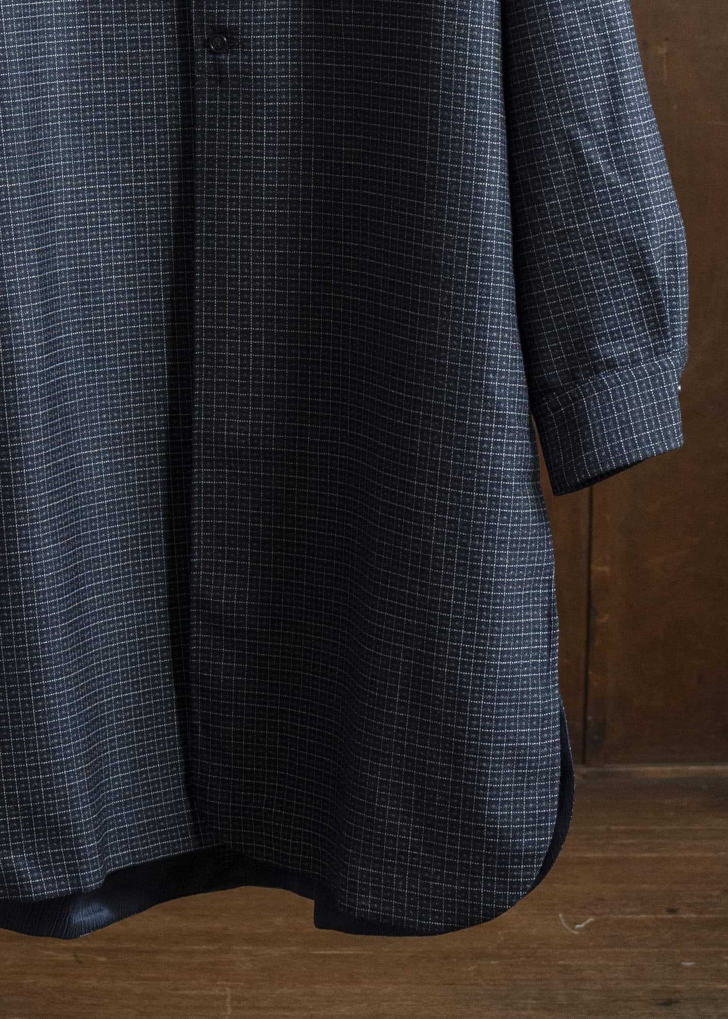 Gorsch 13-2ND-SHCO-VIN Vintage Wool Check Shirt Coat Navy Check