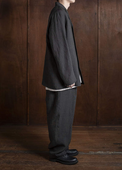 Jurgen Lehl Linen Irregular Dyed Pants Black J0152FPM602-18