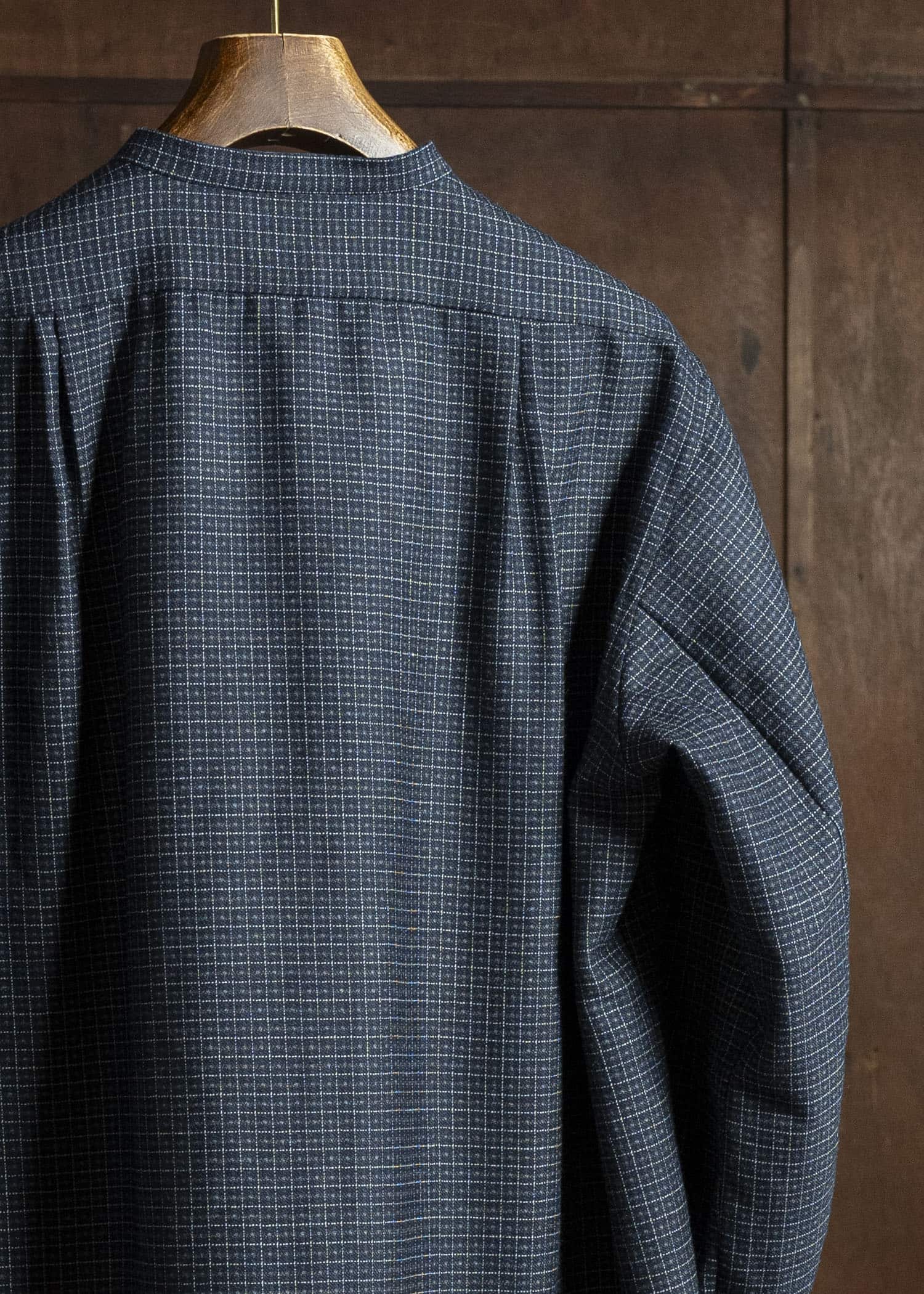 Gorsch 13-2ND-SHCO-VIN Vintage Wool Check Shirt Coat Navy Check