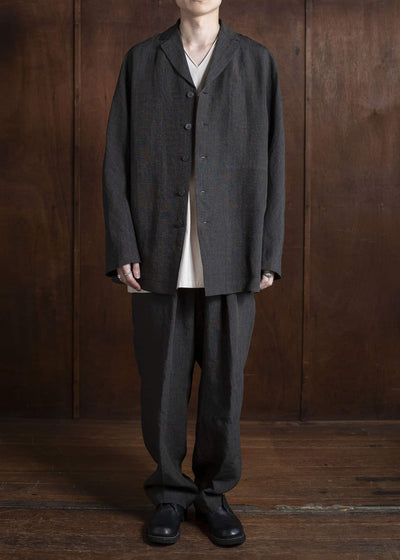 Jurgen Lehl Linen Irregular Dyed Pants Black J0152FPM602-18