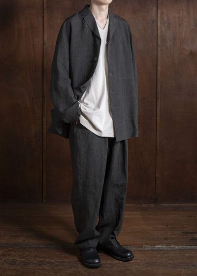 Jurgen Lehl Linen Irregular Dyed Pants Black J0152FPM602-18