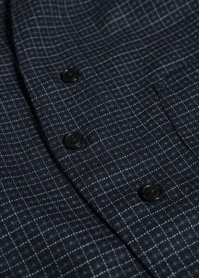 Gorsch 13-2ND-SHCO-VIN Vintage Wool Check Shirt Coat Navy Check