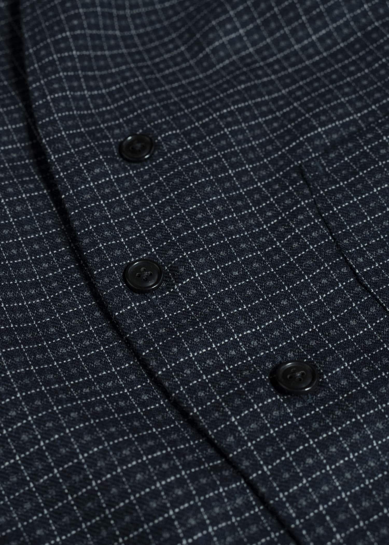 Gorsch 13-2ND-SHCO-VIN Vintage Wool Check Shirt Coat Navy Check