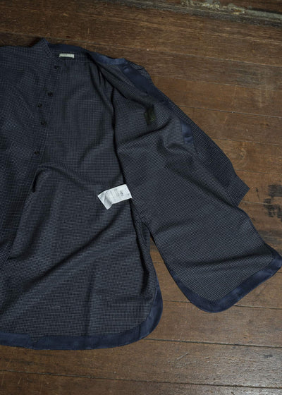 Gorsch 13-2ND-SHCO-VIN Vintage Wool Check Shirt Coat Navy Check