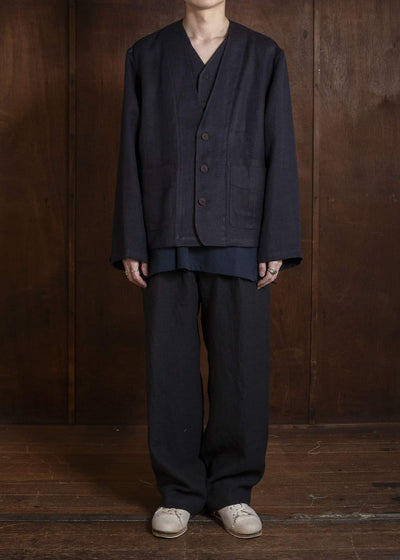 Gorsch #141ST-JK08 Layered Front Jacket Navy Brown