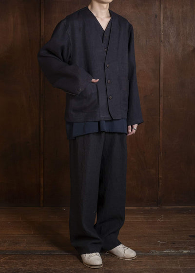 Gorsch #141ST-JK08 Layered Front Jacket Navy Brown