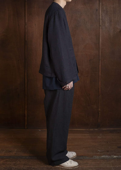 Gorsch #141ST-JK08 Layered Front Jacket Navy Brown