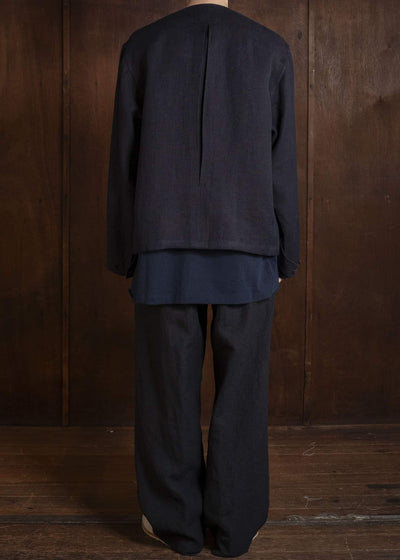 Gorsch #141ST-JK08 Layered Front Jacket Navy Brown