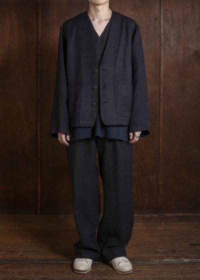 Gorsch #141ST-JK08 Layered Front Jacket Navy Brown