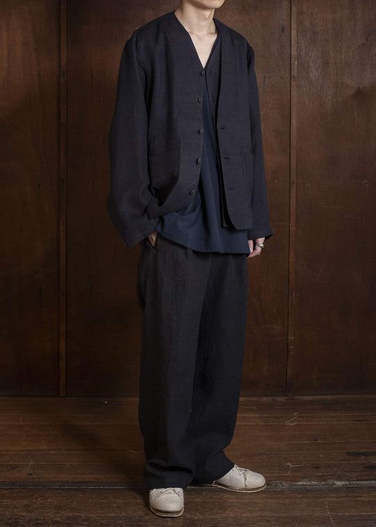 Gorsch #141ST-JK08 Layered Front Jacket Navy Brown