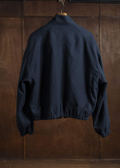 BIBLIOTHERK BR-OT06-AW25-02 DRAPED BLOUSON NAVY