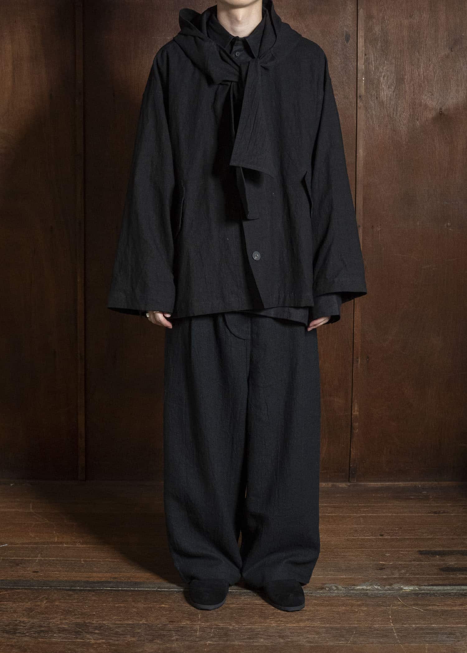 shi shi 26S1T1BK HOKKABURI-hoodie jacket BK