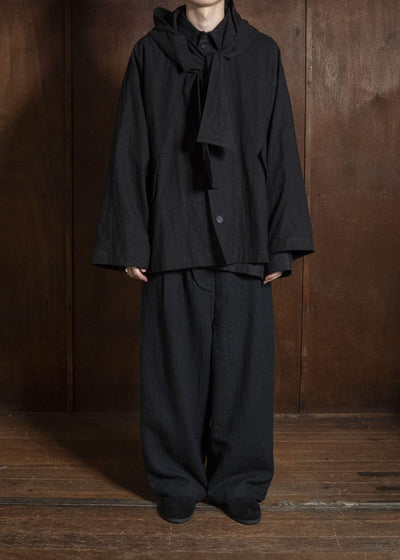shi shi 26S1T1BK HOKKABURI-hoodie jacket BK