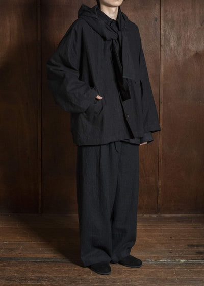 shi shi 26S2P2BK OGRE-wide tapered trousers BK