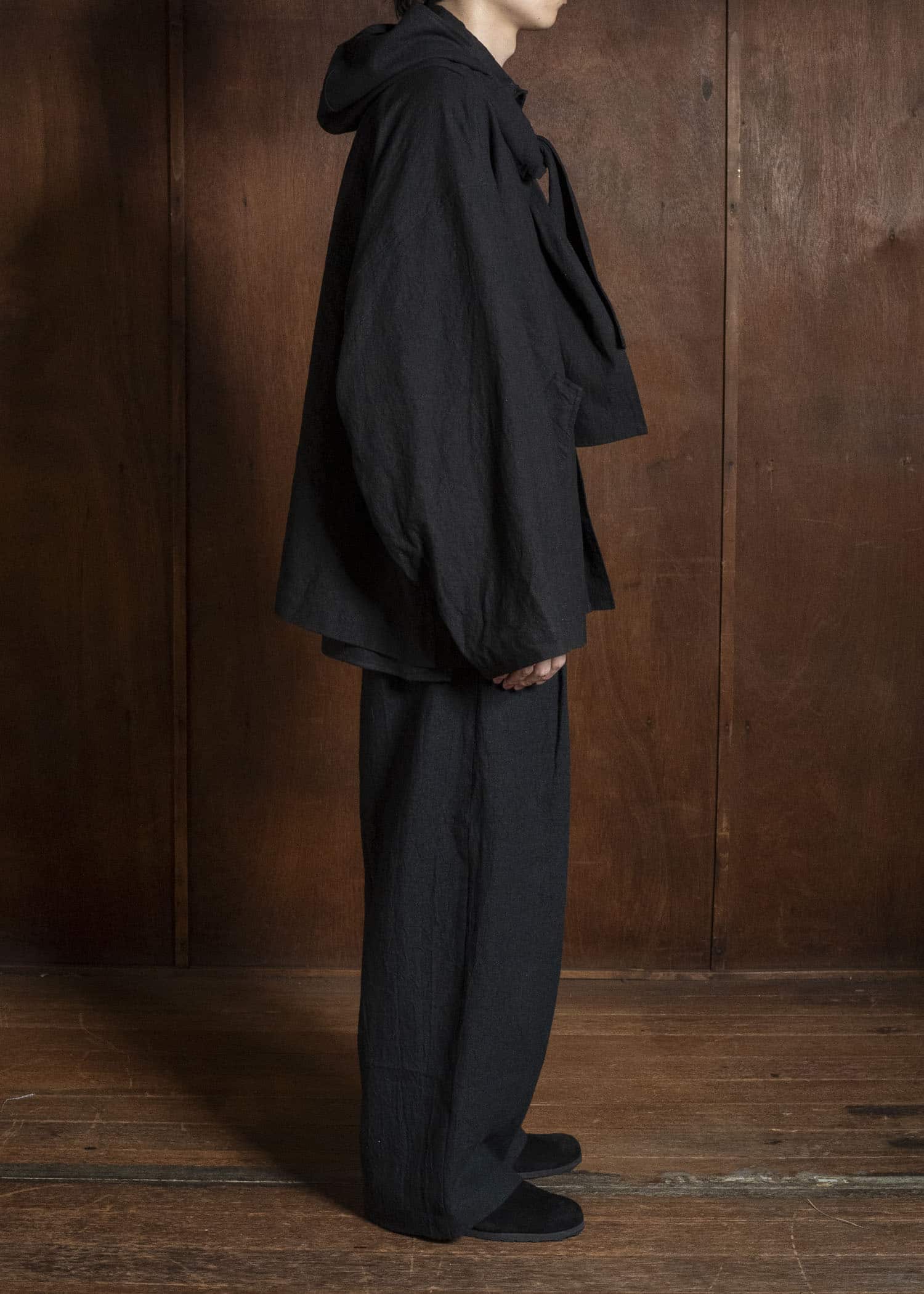 shi shi 26S1T1BK HOKKABURI-hoodie jacket BK