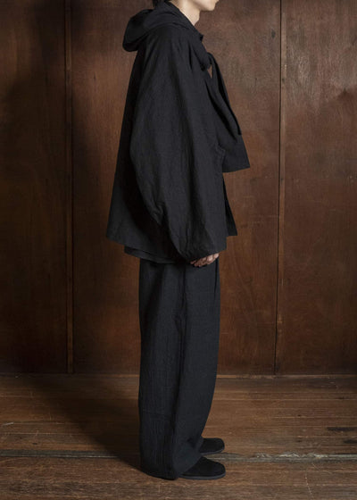 shi shi 26S1T1BK HOKKABURI-hoodie jacket BK