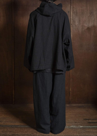 shi shi 26S2P2BK OGRE-wide tapered trousers BK