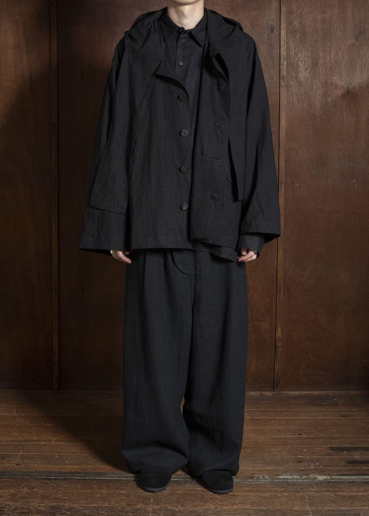 shi shi 26S1T1BK HOKKABURI-hoodie jacket BK