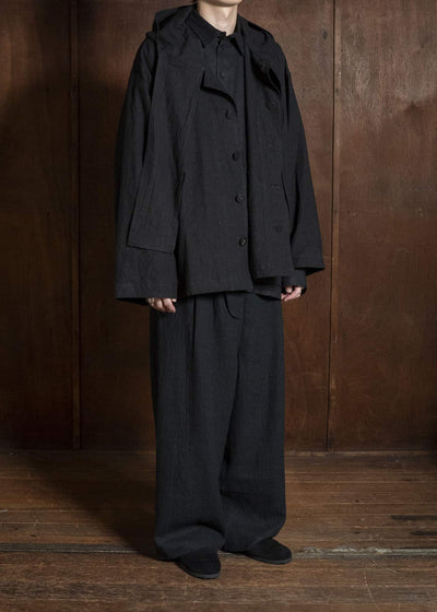 shi shi 26S1T1BK HOKKABURI-hoodie jacket BK
