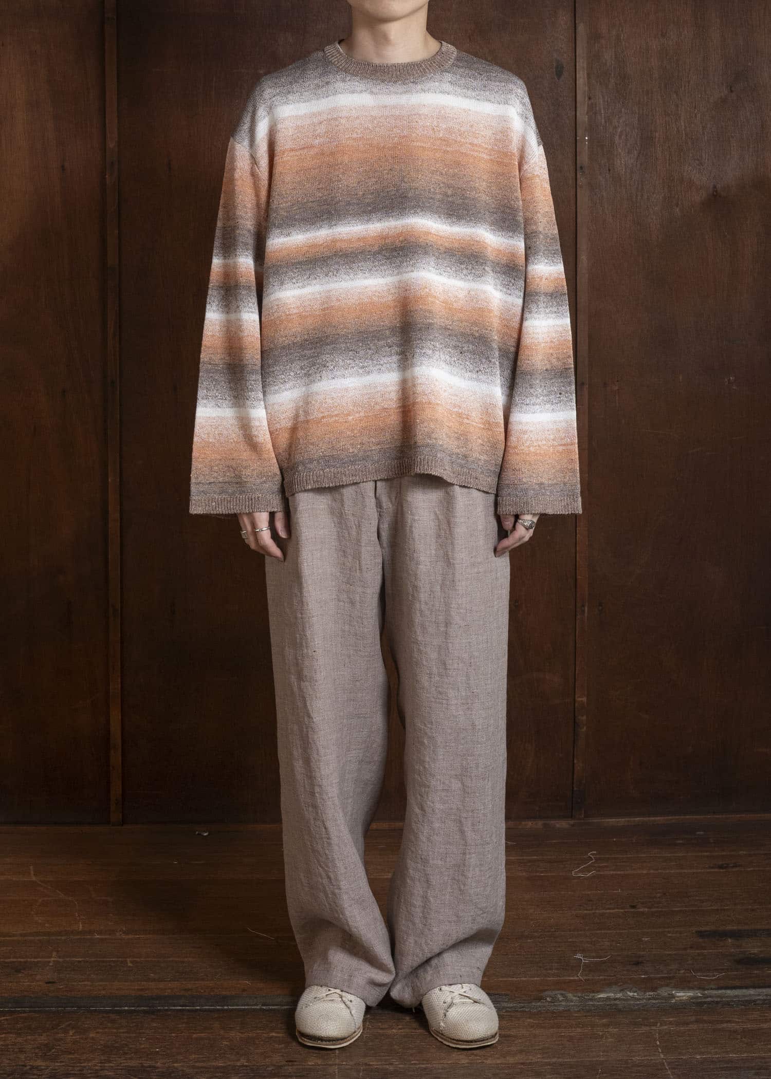 amachi. 15 Gradation Knit AY18K-4084 Brown Orange