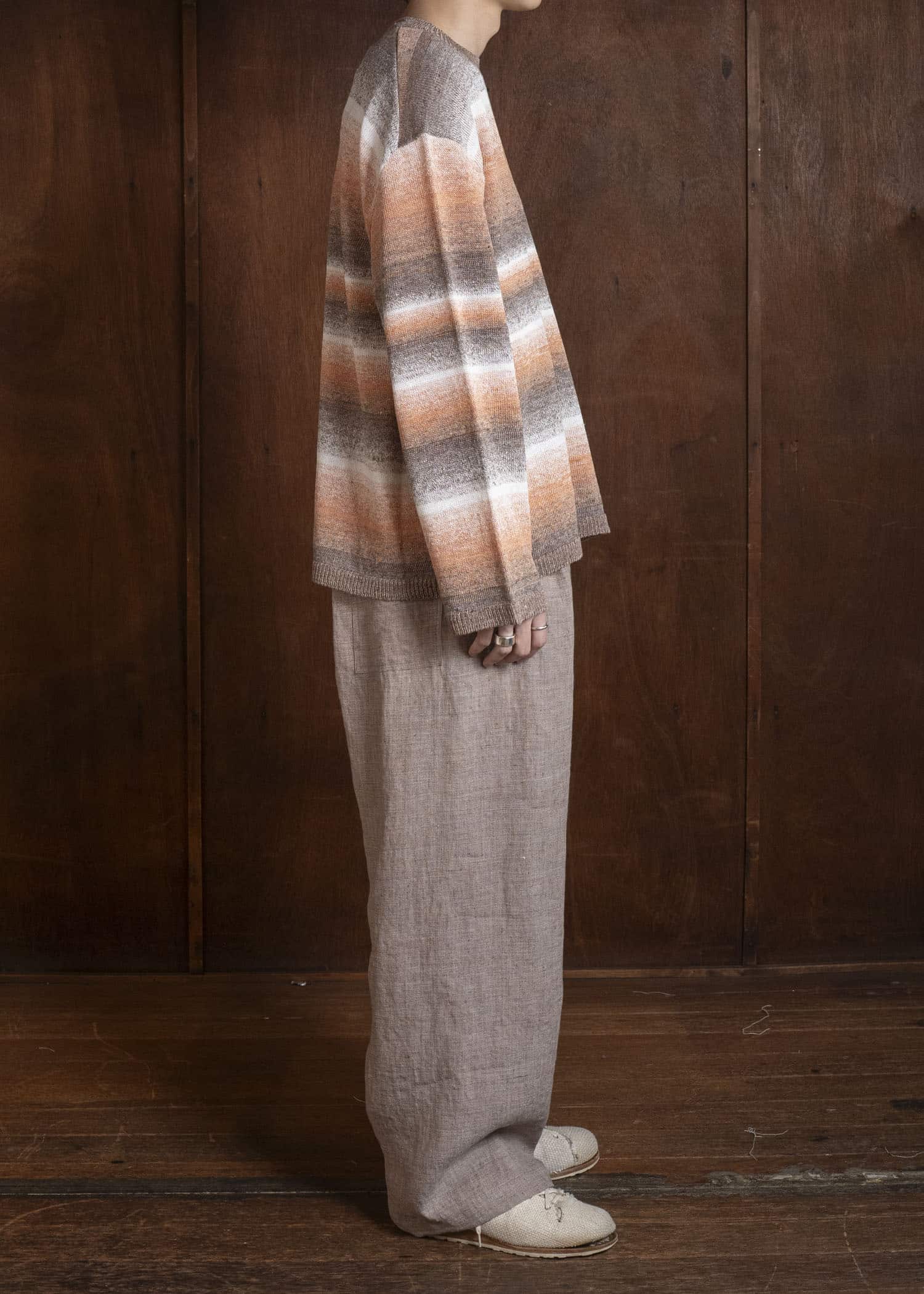 amachi. 15 Gradation Knit AY18K-4084 Brown Orange
