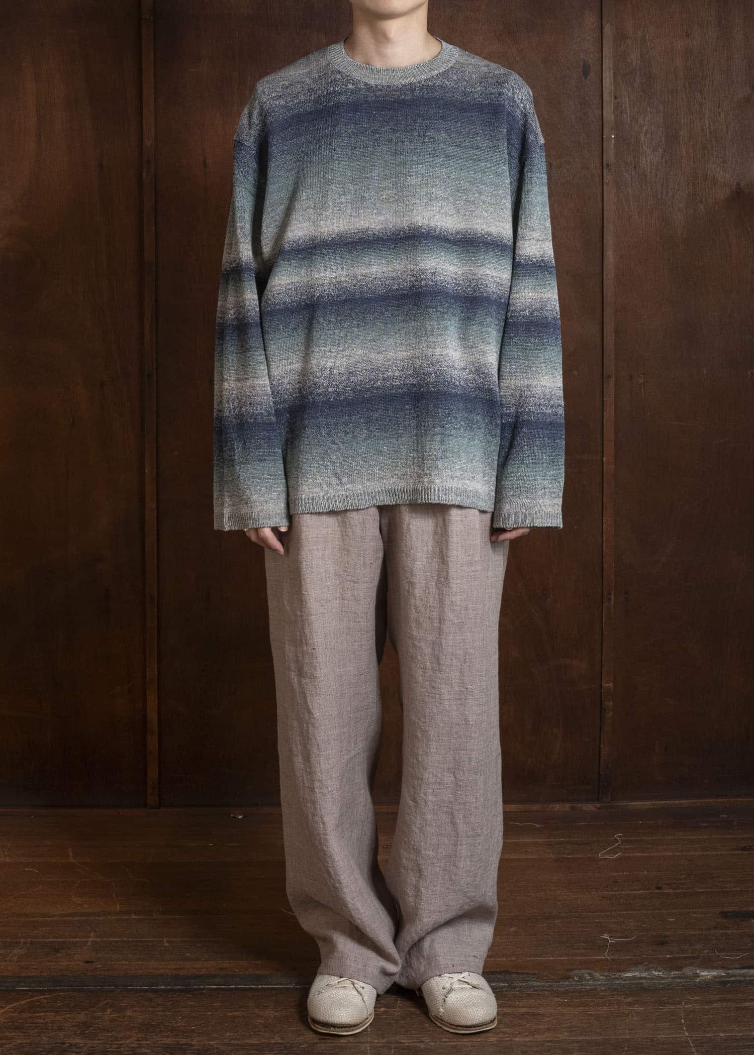 amachi. 15 Gradation Knit AY18K-4084 Navy Green